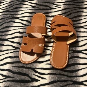 Women's Tan Slide Sandals